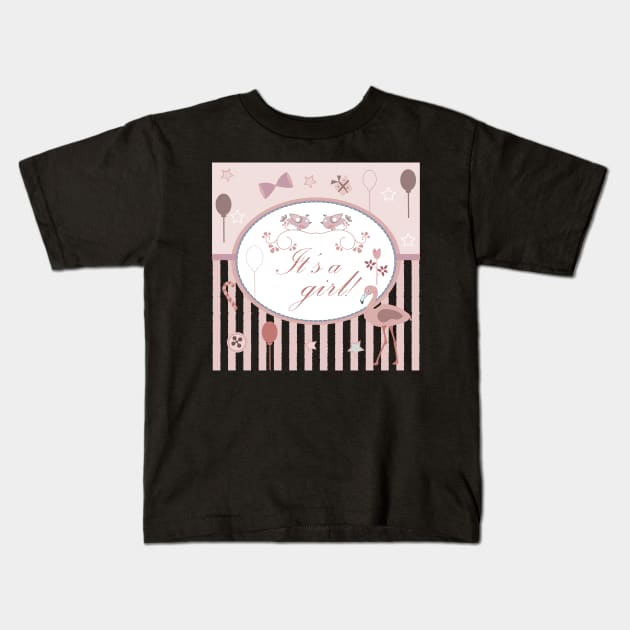 It's a girl Kids T-Shirt by Kristina Stellar Scandinavian Land